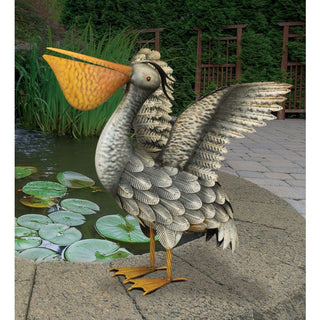 Metal Pelican Decor Wings UP - Conrad's Gourmet Gifts - product image