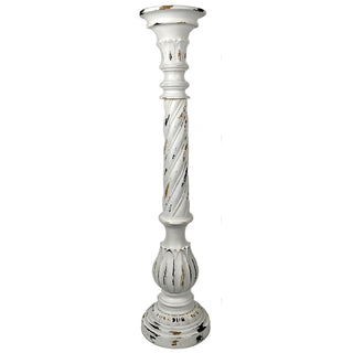 35" Tall White Distressed Candle Stick - Conrad's Gourmet Gifts - product image